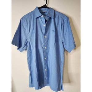 Tommy Bahama 100% cotton button-down short sleeve blue shirt small